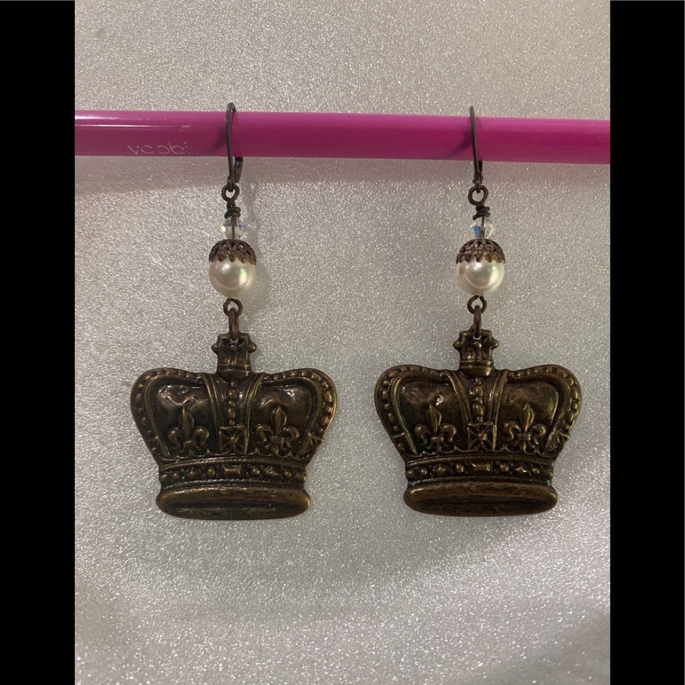 Handmade Crown Earrings
